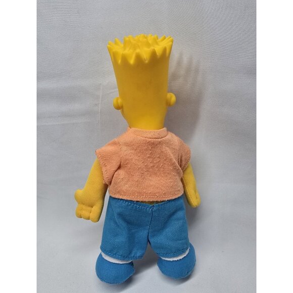 Vintage 1990 Bart Simpson 8.5” Plush Doll Toy Burger King Collectible Vinyl Head - Picture 2 of 12